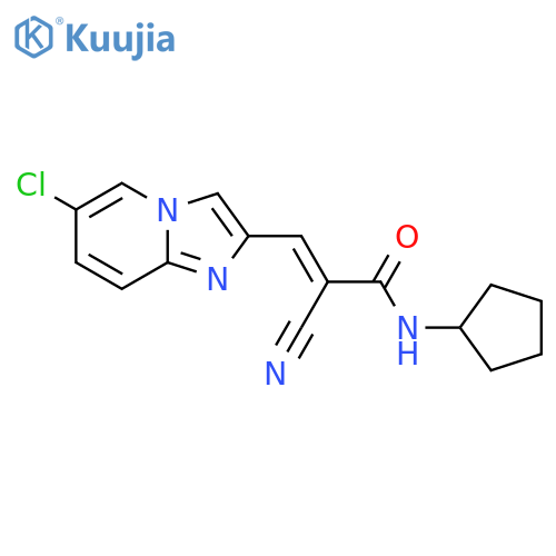 3-{6-chloroimidazo[1,2-a]pyridin-2-yl}-2-cyano-N-cyclopentylprop-2-enamide structure