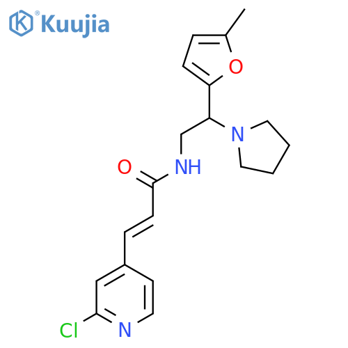 3-(2-chloropyridin-4-yl)-N-[2-(5-methylfuran-2-yl)-2-(pyrrolidin-1-yl)ethyl]prop-2-enamide structure