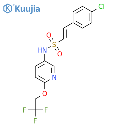 (E)-2-(4-Chlorophenyl)-N-[6-(2,2,2-trifluoroethoxy)pyridin-3-yl]ethenesulfonamide structure