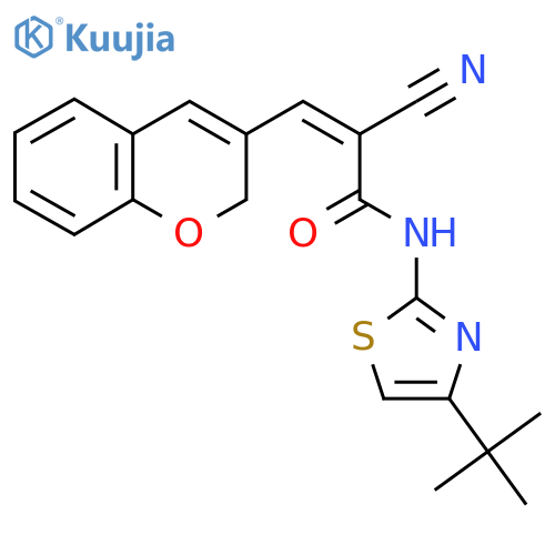 (Z)-N-(4-Tert-butyl-1,3-thiazol-2-yl)-3-(2H-chromen-3-yl)-2-cyanoprop-2-enamide structure