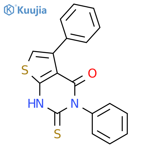 2-mercapto-3,5-diphenylthieno[2,3-d]pyrimidin-4(3H)-one structure