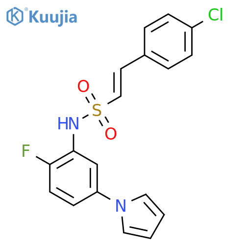 (E)-2-(4-Chlorophenyl)-N-(2-fluoro-5-pyrrol-1-ylphenyl)ethenesulfonamide structure