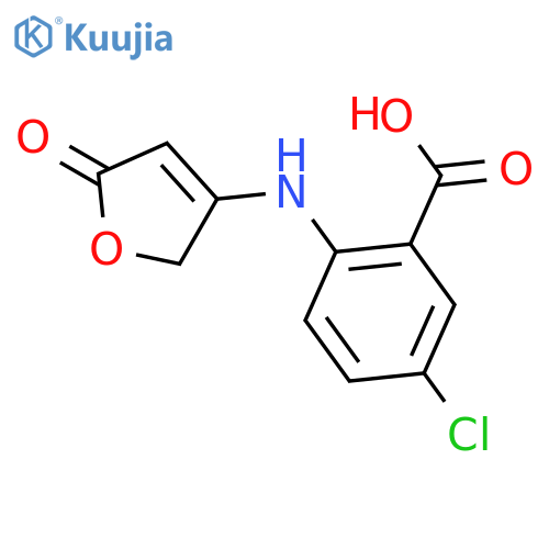 Benzoic acid, 5-chloro-2-[(2,5-dihydro-5-oxo-3-furanyl)amino]- structure