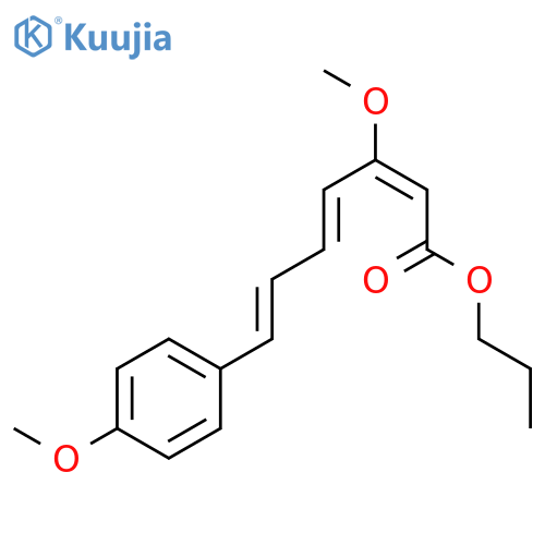 2,4,6-Heptatrienoic acid, 3-methoxy-7-(4-methoxyphenyl)-, propyl ester structure