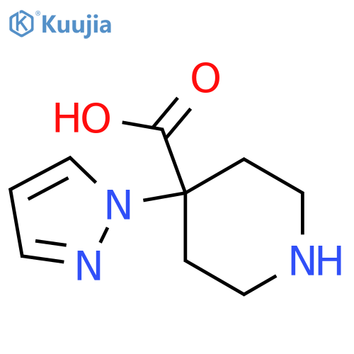 4-(1H-pyrazol-1-yl)piperidine-4-carboxylic acid structure