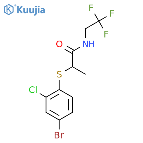 Propanamide, 2-[(4-bromo-2-chlorophenyl)thio]-N-(2,2,2-trifluoroethyl)- structure