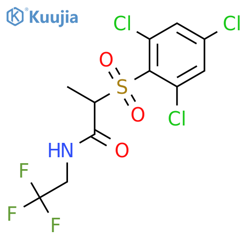 Propanamide, 2-[(2,4,6-trichlorophenyl)sulfonyl]-N-(2,2,2-trifluoroethyl)- structure
