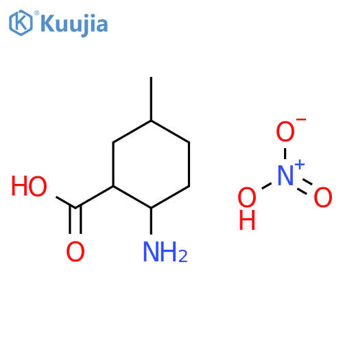 Cyclohexanecarboxylic acid, 2-amino-5-methyl-, nitrate structure