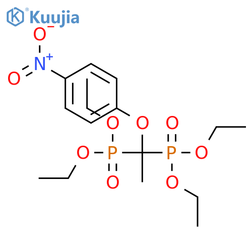 Phosphonic acid, [1-(4-nitrophenoxy)ethylidene]bis-, tetraethyl ester structure