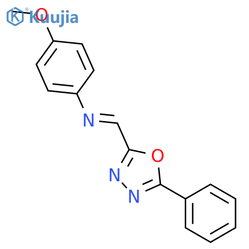 Benzenamine, 4-methoxy-N-[(5-phenyl-1,3,4-oxadiazol-2-yl)methylene]- structure