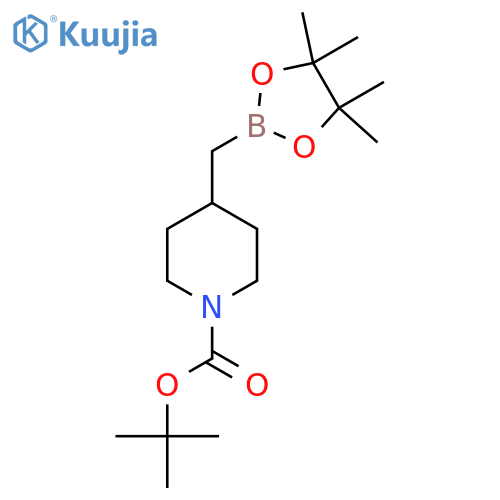 tert-butyl 4-[(4,4,5,5-tetramethyl-1,3,2-dioxaborolan-2-yl)methyl]piperidine-1-carboxylate structure