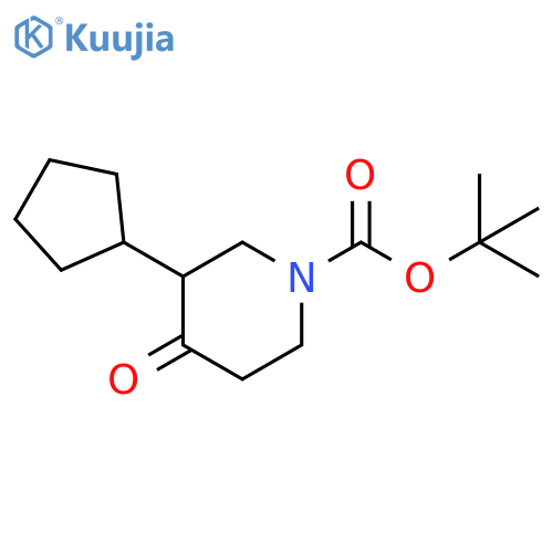 tert-butyl 3-cyclopentyl-4-oxopiperidine-1-carboxylate structure
