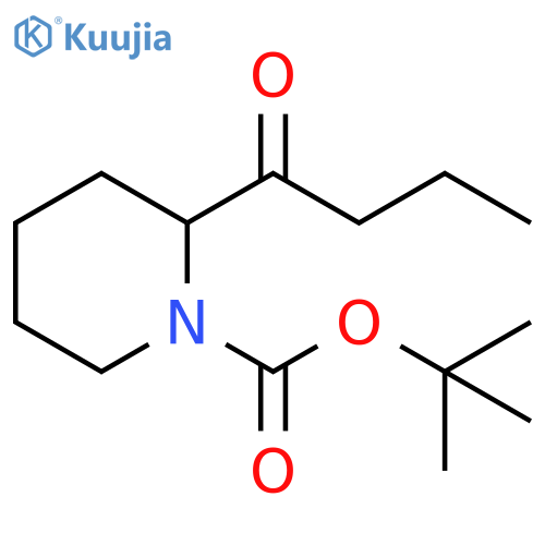 1-Piperidinecarboxylic acid, 2-(1-oxobutyl)-, 1,1-dimethylethyl ester structure