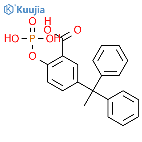 Benzoic acid, 5-(1,1-diphenylethyl)-2-(phosphonooxy)- structure