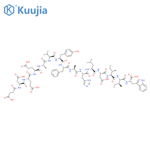 L-Tryptophan,N-(3-carboxy-1-oxopropyl)-L-a-aspartyl-L-a-glutamyl-L-a-glutamyl-L-alanyl-L-valyl-L-tyrosyl-L-phenylalanyl-L-alanyl-L-histidyl-L-leucyl-L-a-aspartyl-L-isoleucyl-L-isoleucyl- structure