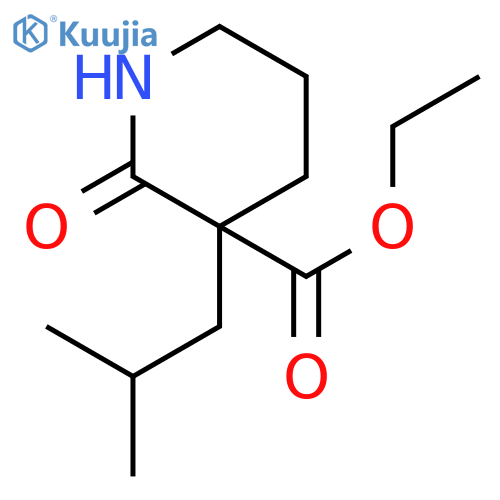 3-Piperidinecarboxylic acid, 3-(2-methylpropyl)-2-oxo-, ethyl ester, (±)- structure