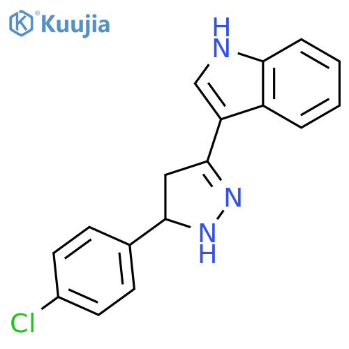1H-Indole, 3-[5-(4-chlorophenyl)-4,5-dihydro-1H-pyrazol-3-yl]- structure