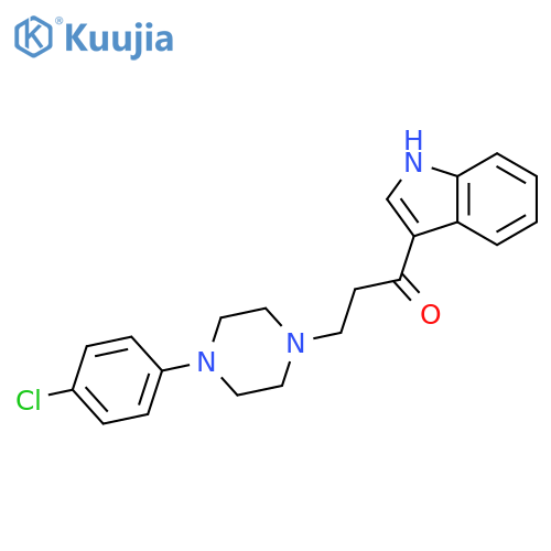 1-Propanone, 3-[4-(4-chlorophenyl)-1-piperazinyl]-1-(1H-indol-3-yl)- structure
