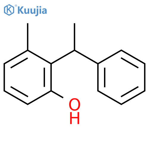 Phenol, 3-methyl-2-(1-phenylethyl)-, (±)- structure