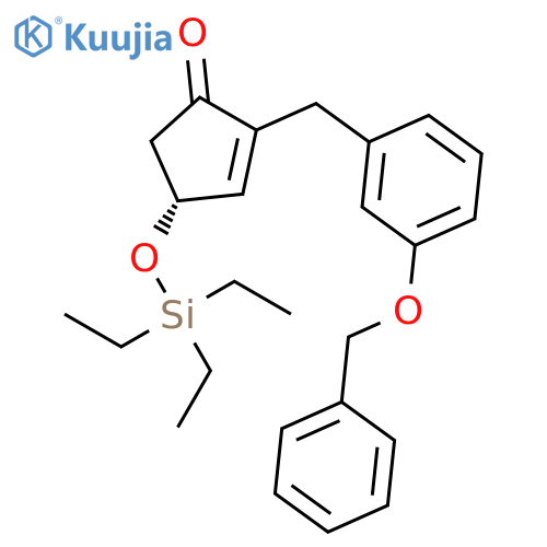 (3R)-1-[3-(benzyloxy)benzyl]-5-oxo-3-(triethylsilyloxy)cyclopent-1-ene structure