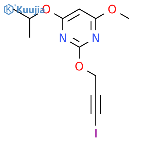 Pyrimidine, 2-[(3-iodo-2-propynyl)oxy]-4-methoxy-6-(1-methylethoxy)- structure