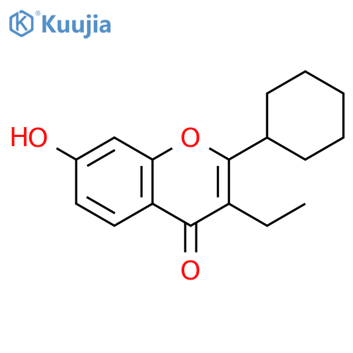 4H-1-Benzopyran-4-one, 2-cyclohexyl-3-ethyl-7-hydroxy- structure