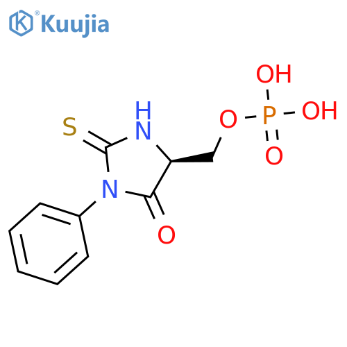 4-Imidazolidinone, 3-phenyl-5-[(phosphonooxy)methyl]-2-thioxo-, (S)- structure