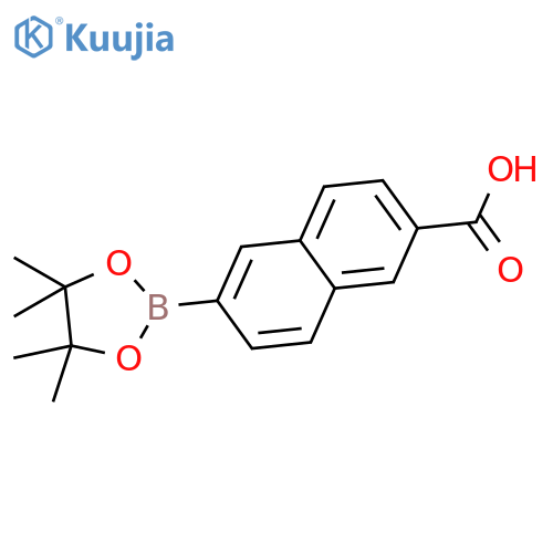 2-Naphthalenecarboxylic acid, 6-(4,4,5,5-tetramethyl-1,3,2-dioxaborolan-2-yl)- structure