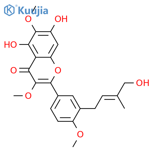 3,4',5,6,7-Pentahydroxy-3'-prenylflavone; 4''-Hydroxy(E-), 3,4',6-tri-Me ether structure