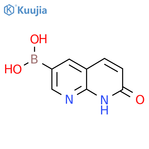 B-(7,8-dihydro-7-oxo-1,8-naphthyridin-3-yl)boronic acid structure