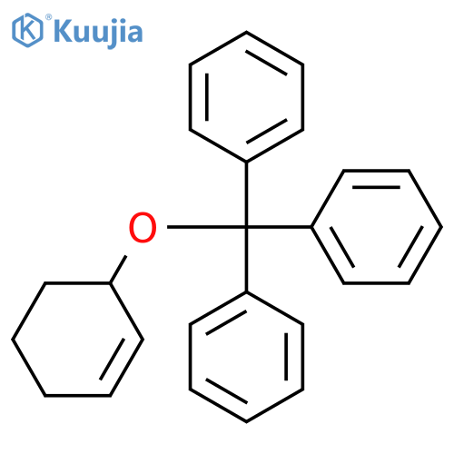 Benzene, 1,1',1''-[(2-cyclohexen-1-yloxy)methylidyne]tris- structure