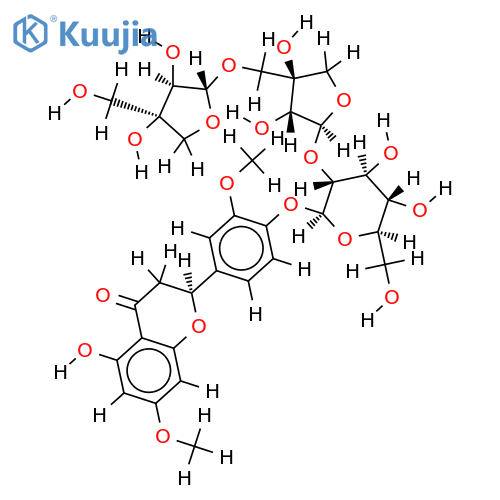 (2S)-5-hydroxy-7,3'-dimethoxyflavanone 4'-O-D-apio-beta-D-furanosyl-(1?5)-O-D-apio-beta-D-furanosyl-(1?2)-O-beta-D-glucopyranoside structure