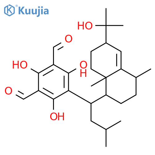 1,3-Benzenedicarboxaldehyde,2,4,6-trihydroxy-5-[3-methyl-1-[1,2,3,4,6,7,8,8a-octahydro-6-(1-hydroxy-1-methylethyl)-4,8a-dimethyl-1-naphthalenyl]butyl]- structure