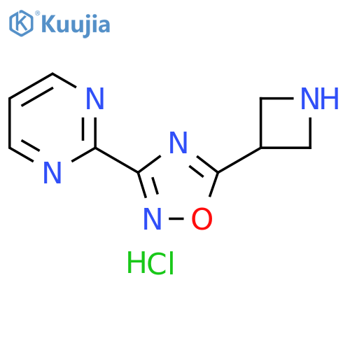 2-[5-(azetidin-3-yl)-1,2,4-oxadiazol-3-yl]pyrimidine hydrochloride structure