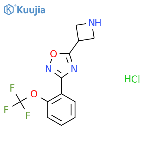 5-Azetidin-3-yl-3-[2-(trifluoromethoxy)phenyl]-1,2,4-oxadiazole hydrochloride structure