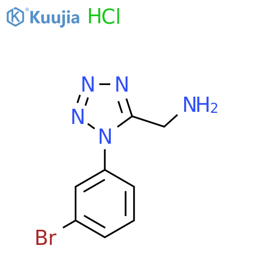 {[1-(3-Bromophenyl)-1H-tetrazol-5-yl]methyl}amine hydrochloride structure