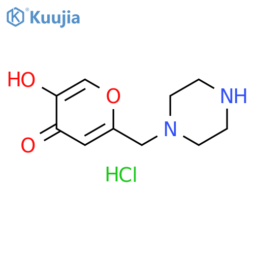 5-hydroxy-2-(piperazin-1-ylmethyl)-4H-pyran-4-one dihydrochloride structure