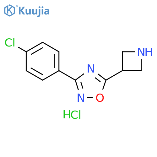 5-(azetidin-3-yl)-3-(4-chlorophenyl)-1,2,4-oxadiazole hydrochloride structure