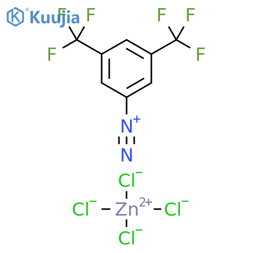 3,5-bis(trifluoromethyl)benzenediazonium tetrachlorozincate (2:1) structure
