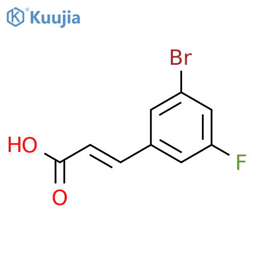 (2E)-3-(3-bromo-5-fluorophenyl)prop-2-enoic acid structure
