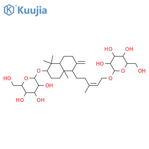 β-D-Glucopyranoside, (2E)-5-[(1S,4aR,6S,8aR)-6-(β-D-glucopyranosyloxy)decahydro-5,5,8a-trimethyl-2-methylene-1-naphthalenyl]-3-methyl-2-penten-1-yl structure