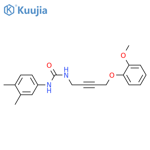 3-(3,4-dimethylphenyl)-1-4-(2-methoxyphenoxy)but-2-yn-1-ylurea structure