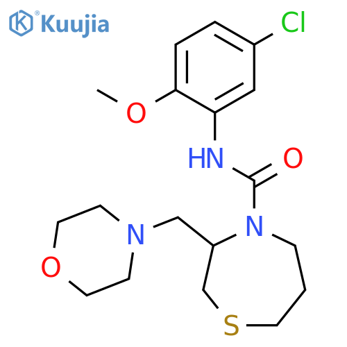N-(5-chloro-2-methoxyphenyl)-3-[(morpholin-4-yl)methyl]-1,4-thiazepane-4-carboxamide structure