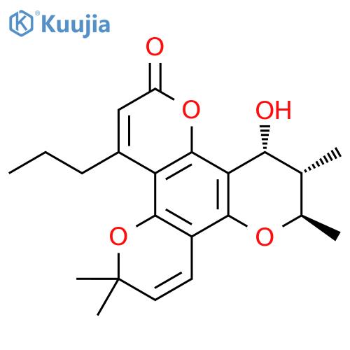 2H,6H,10H-Benzo[1,2-b:3,4-b':5,6-b'']tripyran-2-one,11,12-dihydro-12-hydroxy-6,6,10,11-tetramethyl-4-propyl-, (10R,11S,12R)- structure