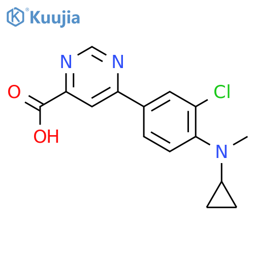 6-(3-Chloro-4-(cyclopropyl(methyl)amino)phenyl)pyrimidine-4-carboxylic acid structure