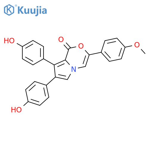 1H-Pyrrolo[2,1-c][1,4]oxazin-1-one, 7,8-bis(4-hydroxyphenyl)-3-(4-methoxyphenyl)- structure