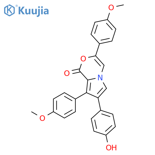 1H-Pyrrolo[2,1-c][1,4]oxazin-1-one, 7-(4-hydroxyphenyl)-3,8-bis(4-methoxyphenyl)- structure