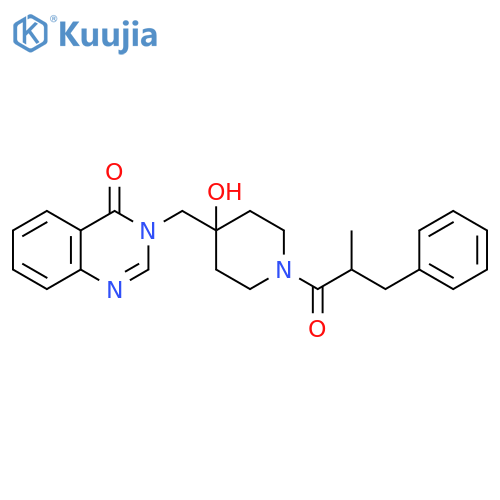 3-({4-hydroxy-1-(2R)-2-methyl-3-phenylpropanoylpiperidin-4-yl}methyl)-3,4-dihydroquinazolin-4-one structure