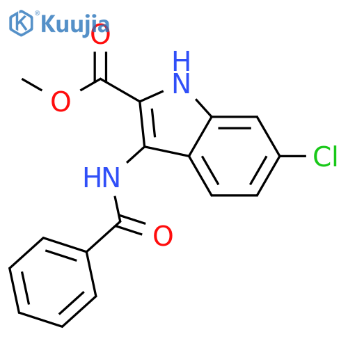 1H-Indole-2-carboxylic acid, 3-(benzoylamino)-6-chloro-, methyl ester structure