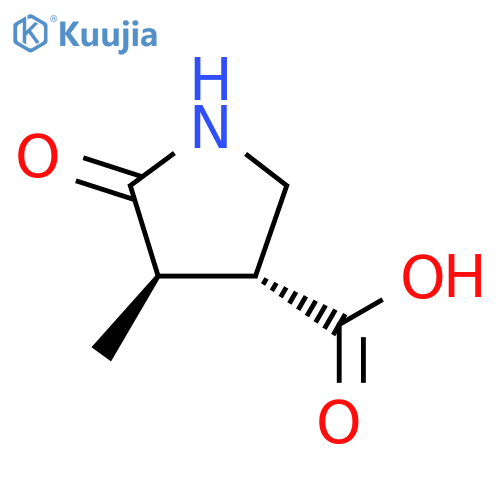 (3R,4R)-4-methyl-5-oxo-pyrrolidine-3-carboxylic acid structure